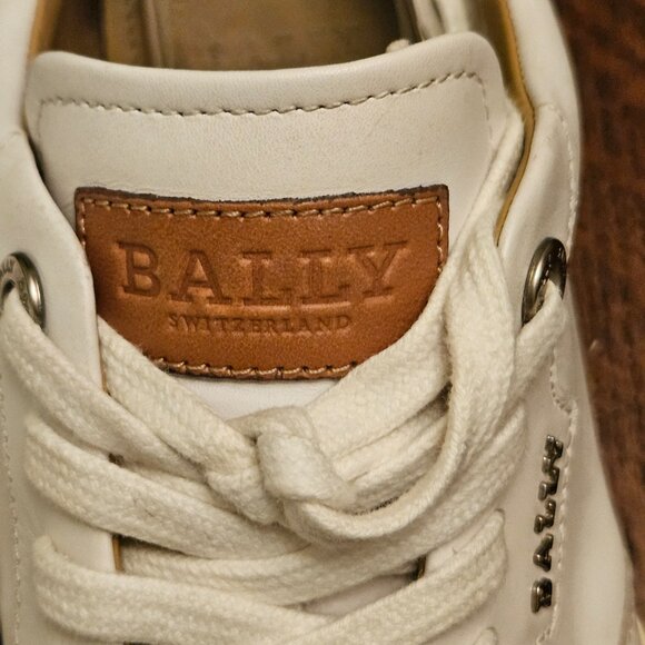 Bally "Fridia" Bone Sneakers Women's 7.5". Leather - Picture 3 of 7
